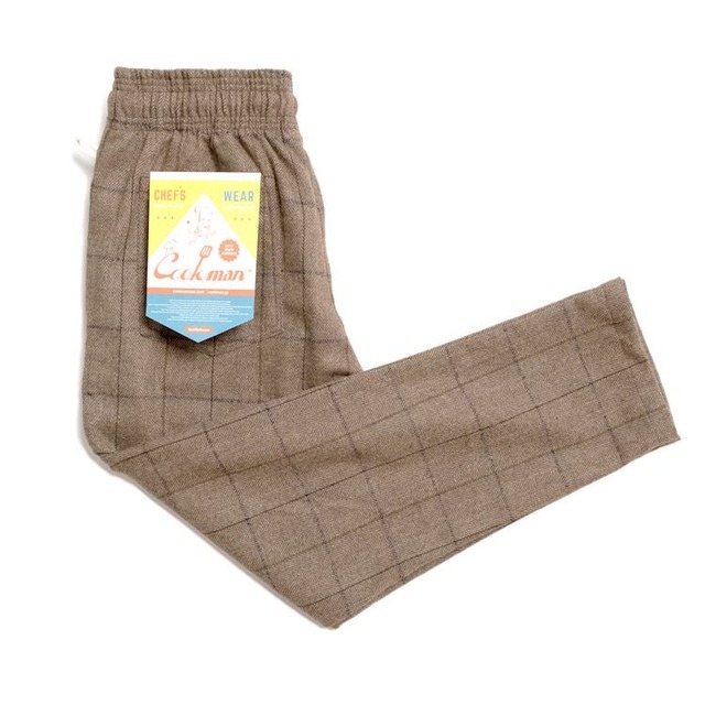 COOKMAN (クックマン) Chef Pants 「Wool Mix Check」シェフパンツ　ウール　ミックス　チェック　ブラウン　231-03806