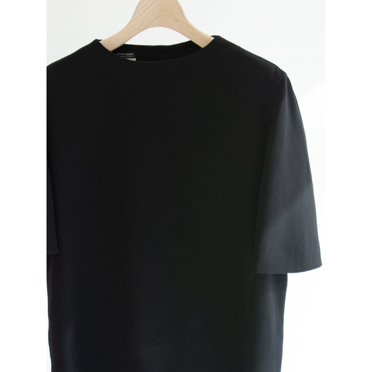 【GIORGIO ARMANI】Made in Italy 100% Wool H/S Blouse(ジョルジオアルマーニ イタリア製 ウール半袖ブラウス)