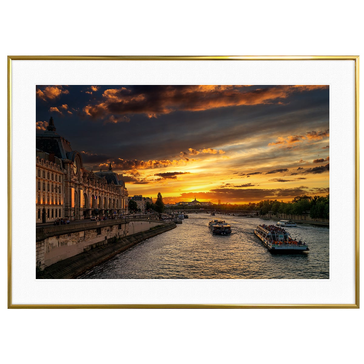 夕日写真 フランス パリ 日没のオルセー美術館 インテリアアート