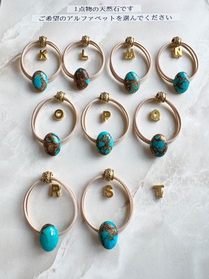 Mini Turquoise hair accessory(ミニオイスターコッパーターコイズヘアゴム)