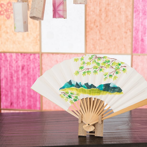 越後三山 扇子【型染め扇子(ケース付き)】 | おぐに和紙の店
