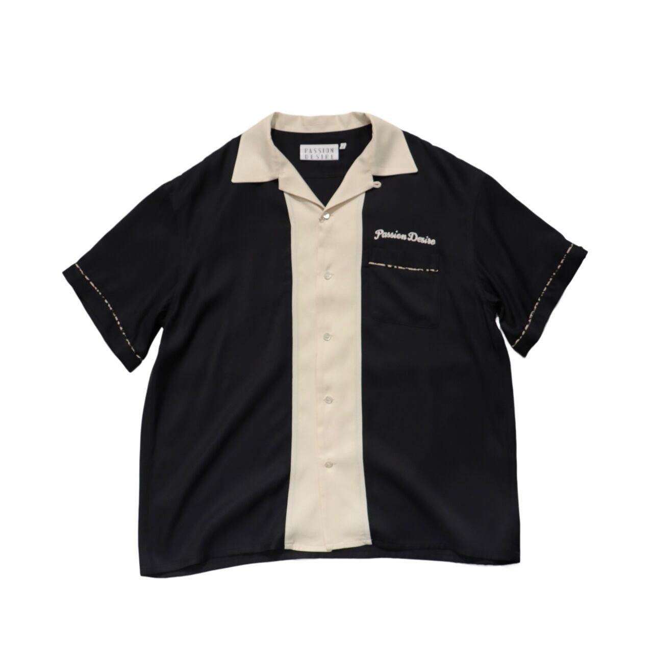タグ付き　el conductorH ボーリングシャツ el conductorH RAYON 2TONE BOWLING SHIRT (BK) PD23SS03 | IAAAM