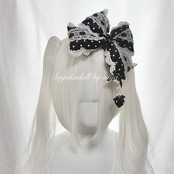 ♡【MAID】Strawberry ドット柄リボン 変幻自在うさみみフリルカチューシャ 3way chocolate×cream ♡