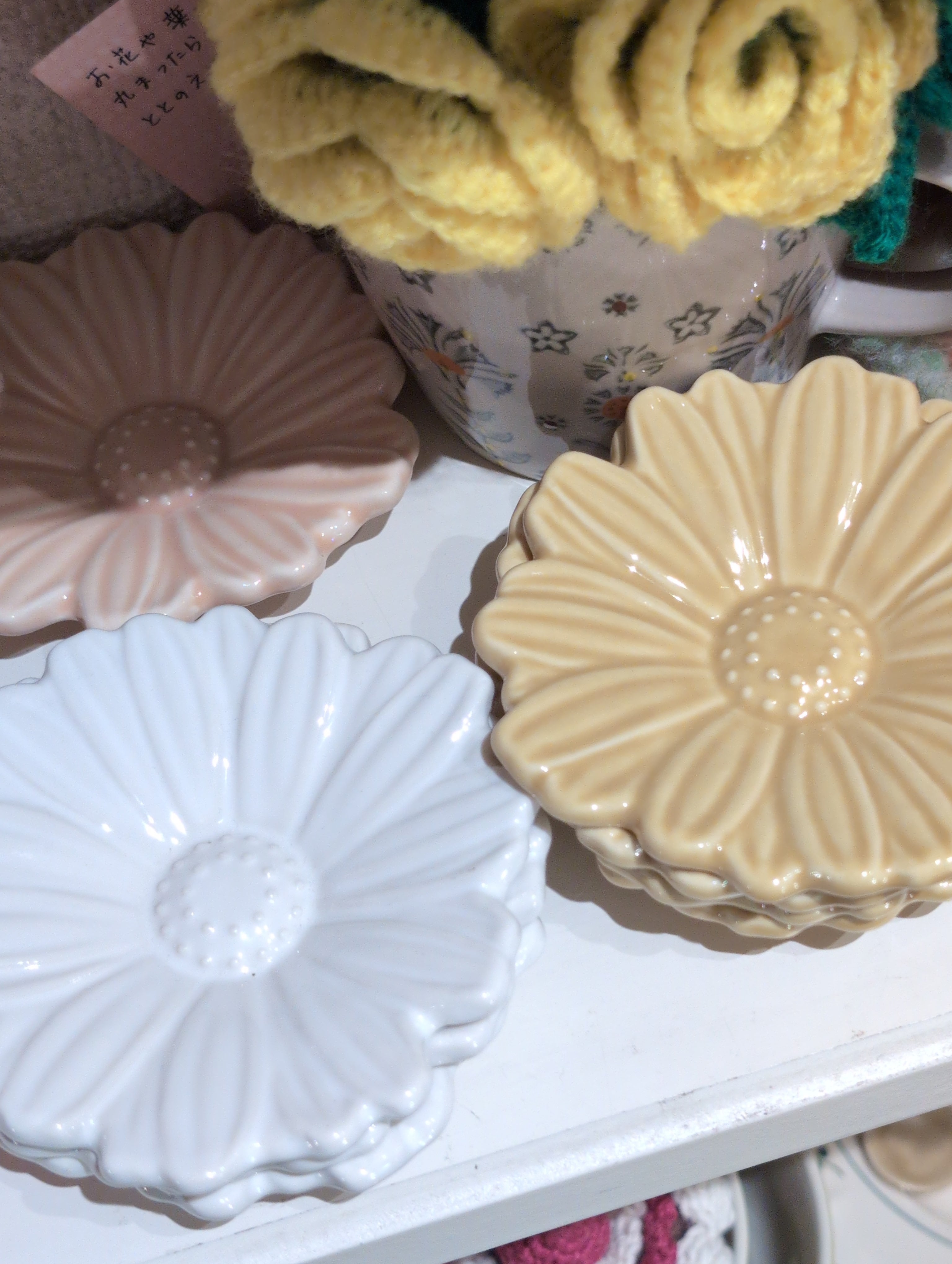 プレート マーガレット おしゃれ！陶器 小皿 ハンドメイド 日本製