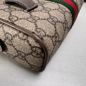 GUCCI グッチ GGスプリーム ウエストバッグ クラッチバッグ ブラウン A-13857