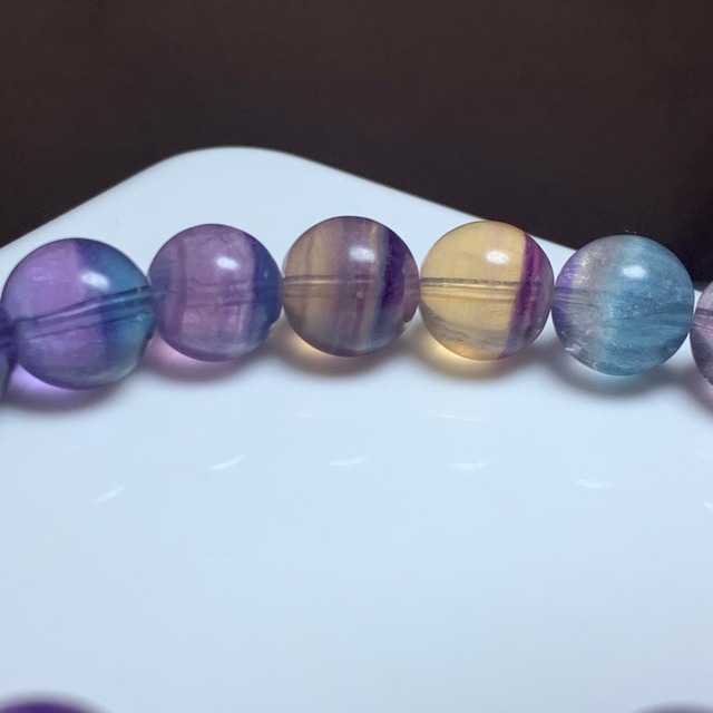 15.透明度高☆美グラデーションフローライト・ブレスレット