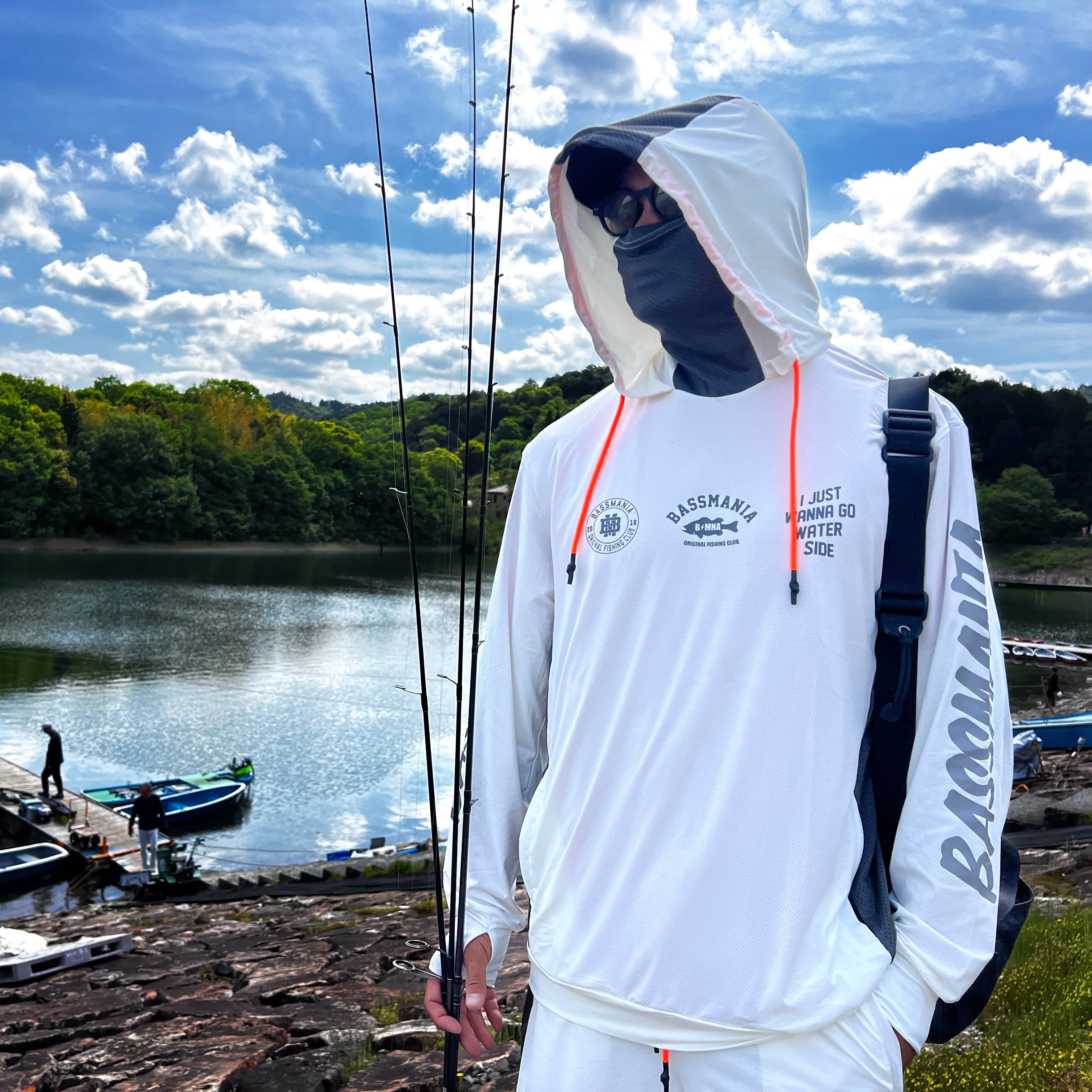 ウェア bassmania UV Rush Cool Logo Pullover 3WAY UV Rush Cool Logo Pullover［WHITE］［LIMITED］ | bassmania.jp