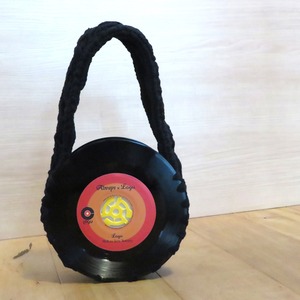 本物のレコードでできたバッグ 「bagu 」cotton strings black   AB-103CBK