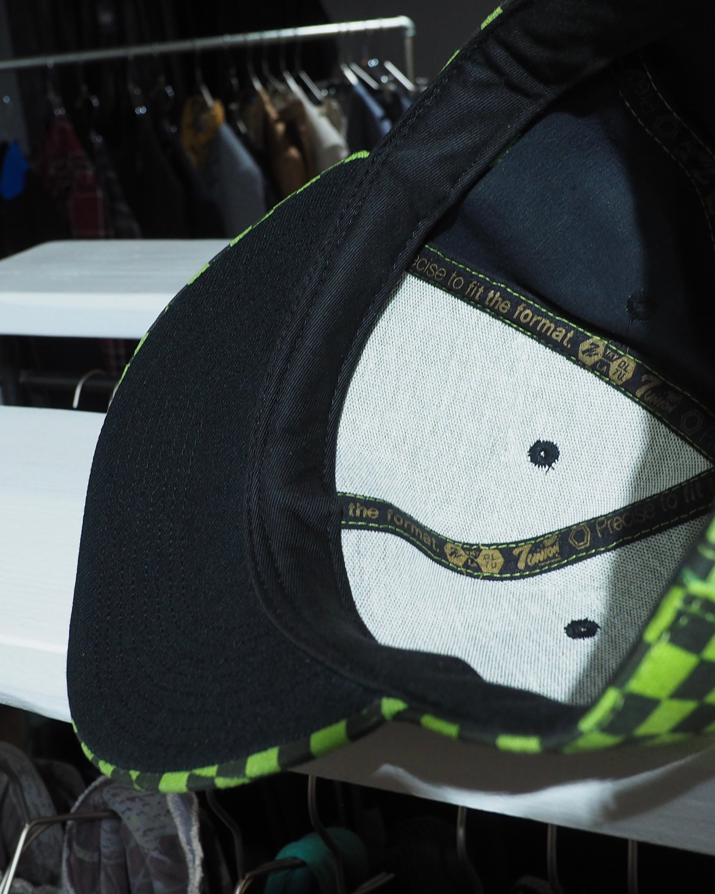 Vivid Light Green Checker board pattern Design Cap