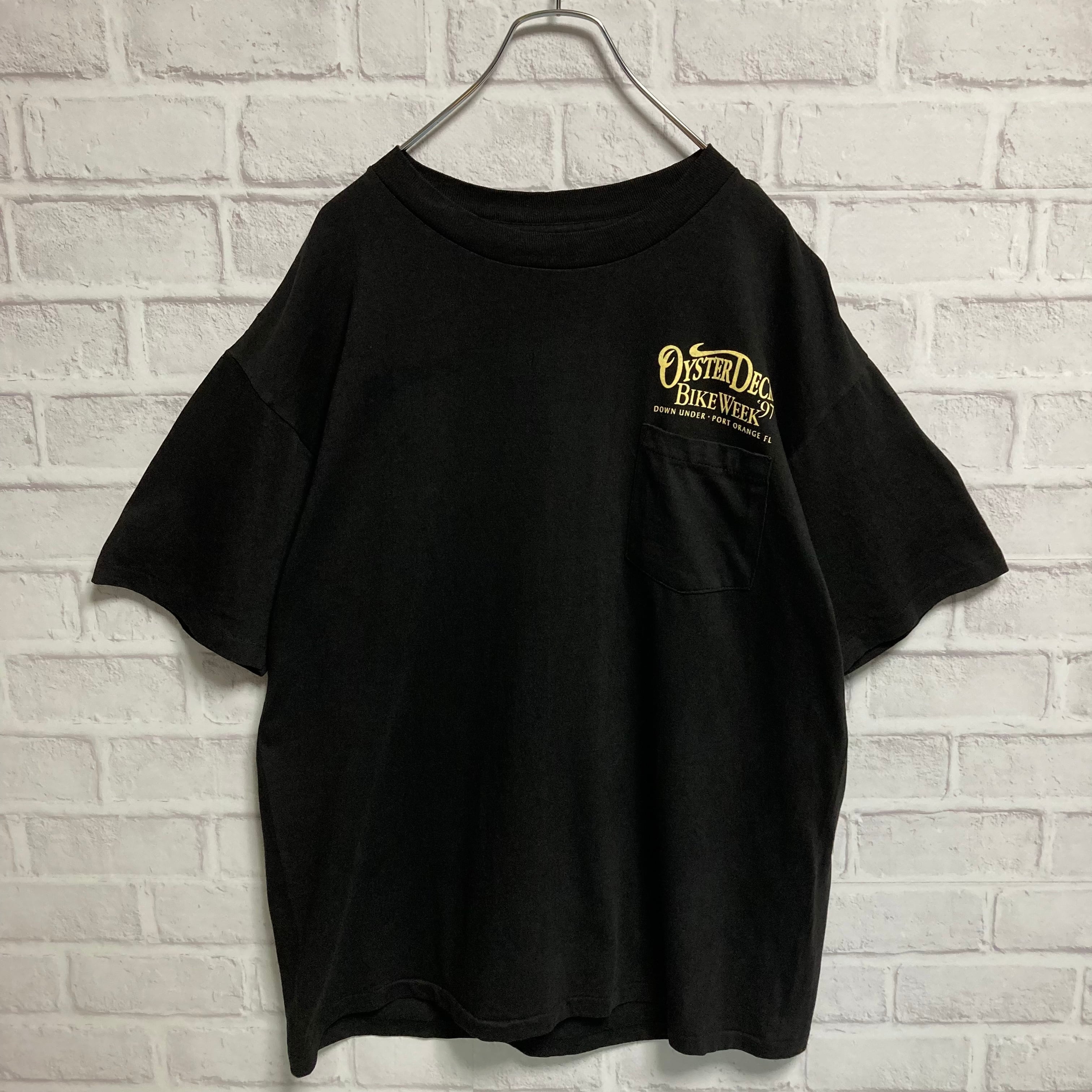 ONEITA】S/S Tee L Made in USA 90s胸ポケット ビンテージ バック