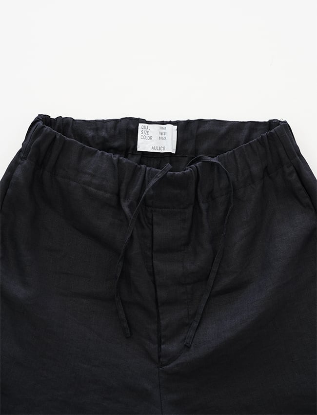 aulico : LINEN SHORT PANTS / BLACK | aulico