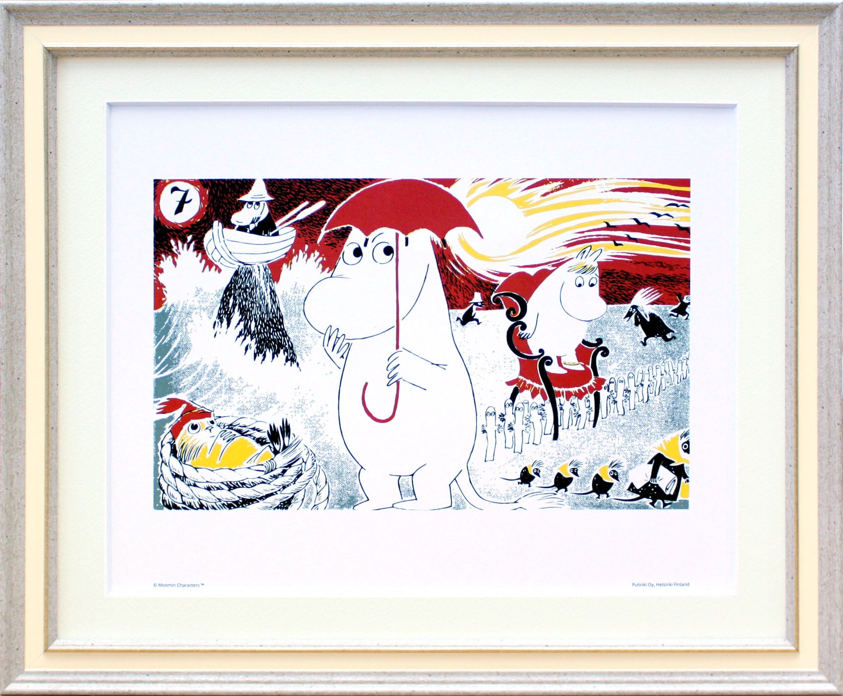 ムーミン 北欧 Putinki「ムーミントロール 7」送料無料 フレーム選択可能 展示用フック付アートポスター 絵画 インテリア アート