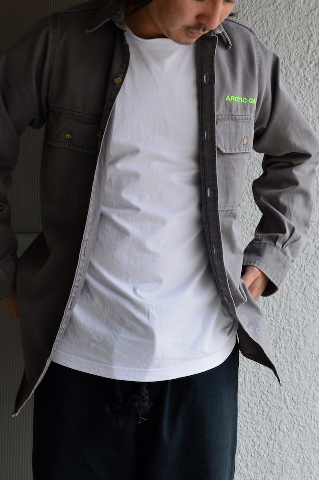 FIVEBROTHER 1970's-80's by ARCTIC CAT From USA Type CPO Work Denim Shirt Made in USA Gray ファイブブラザー 70s 三角タグ USA製 企業