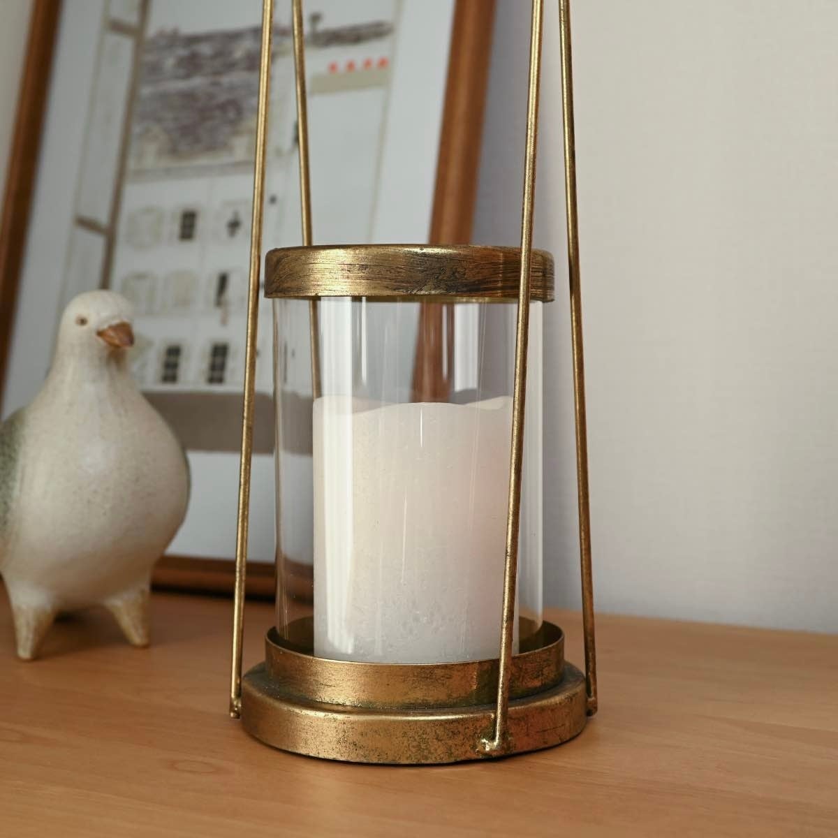 ウッドキャンドルホルダー L ｜木製 レトロ 燭台 アンティーク調