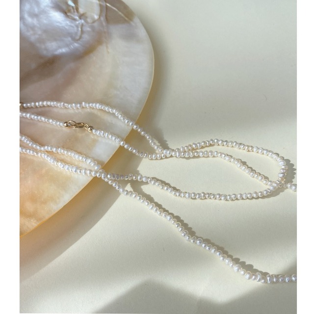 simple rice pearls necklace＜a931＞