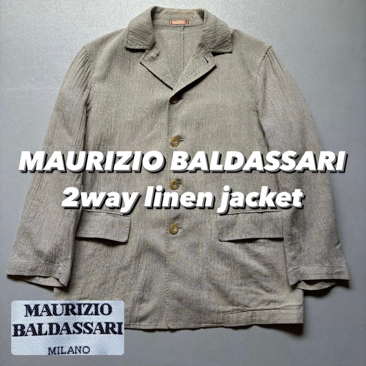 MAURIZIO BALDASSARI 2way linen jacket イタリアブランド リネン 