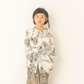 〈 folkmade 23AW 〉dans la foret satin print blouse / ivory print / size LL