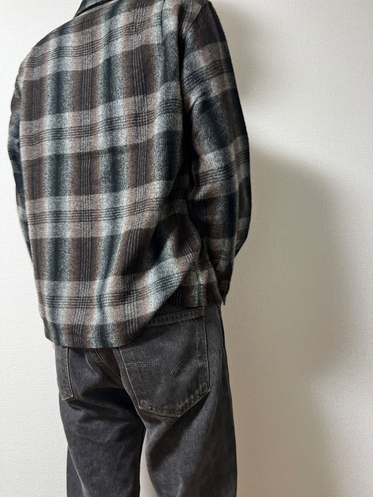 "Made In USA" 1950s McGregor Shadow Check Ombre Wool Shirts