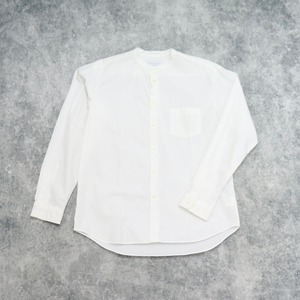 【MANUAL ALPHABET】 LOOSE FIT BAND COLLAR SHIRT (WHITE) マニュアルアルファベット ルーズフィット レギュラーカラーシャツ