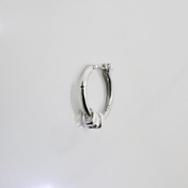 CROSS THIN HOOP [LARGE] with OVAL / クロスシンフープピアス L ウィズ オーバル