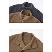 ボタンフロント ヒップ丈ジャケット af0438