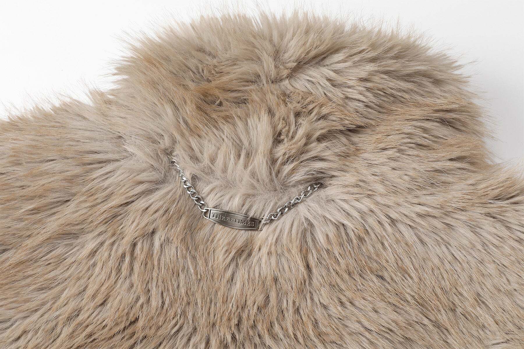 threetimes] Brownie zip-up fur jacket (beige) 正規品 韓国ブランド