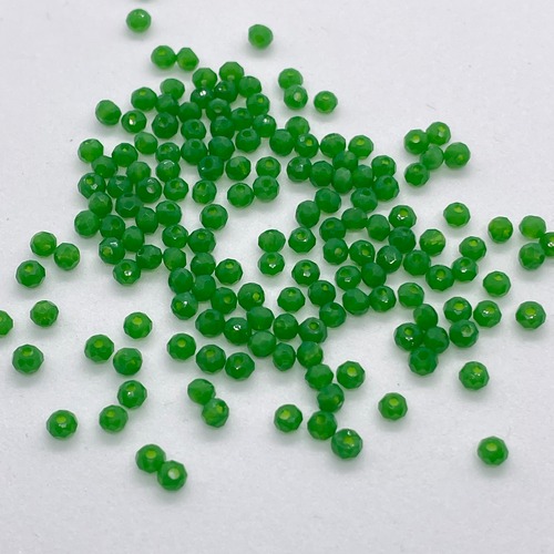 クリスタルビーズ 　2mm [C-56　マットグリーン]ボタンカット