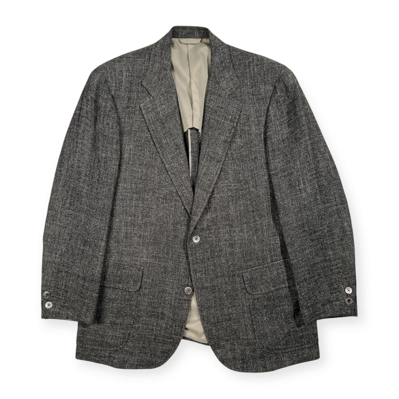 CHESSROCK チェスロック HOLLAND&SHERRY ホーランド&シェリー リネン&シルク ツイード 段返り3B テーラードジャケット サイズ 98 /メンズ/ビンテージ