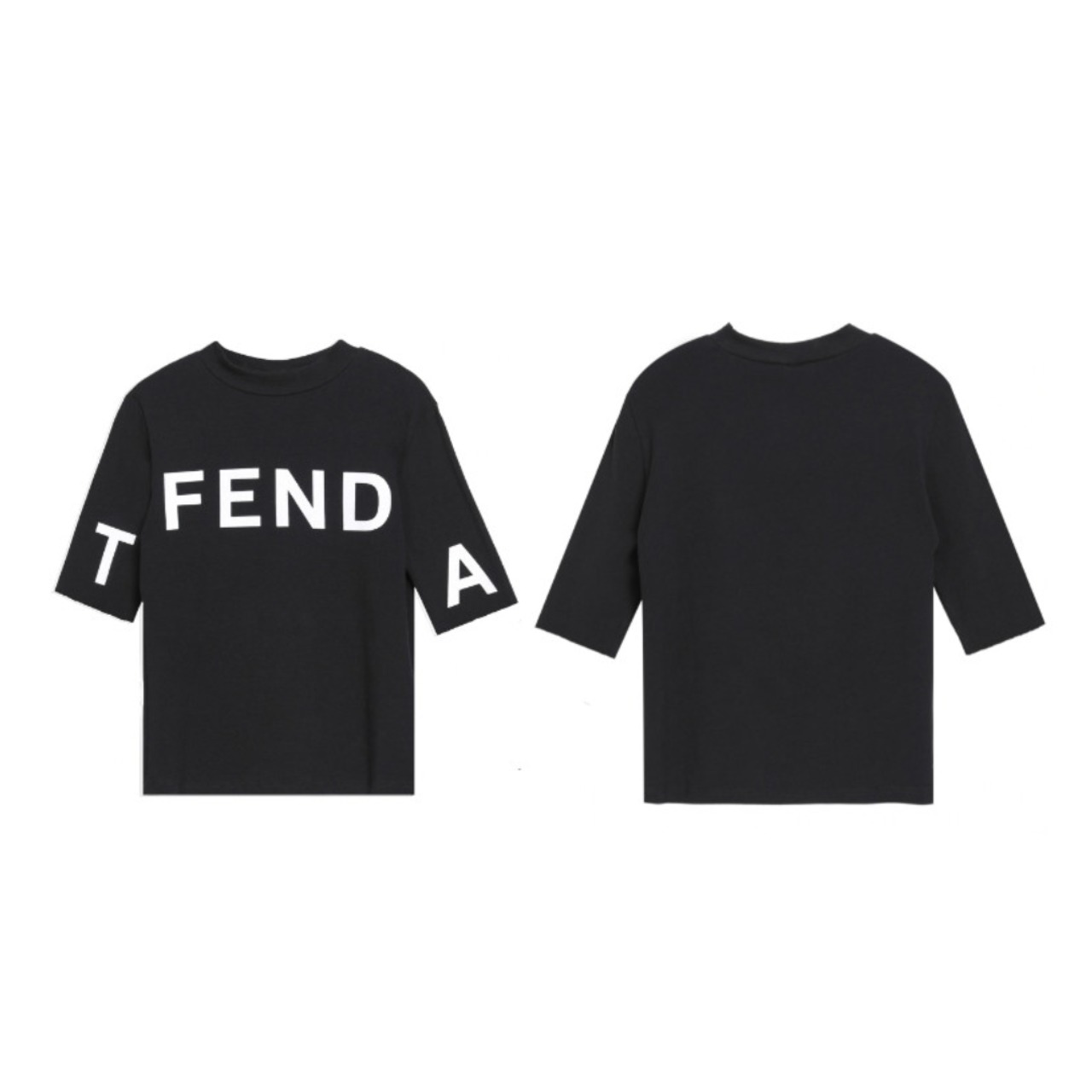 Mid-sleeve slim-fit letter t-shirt (ME430)