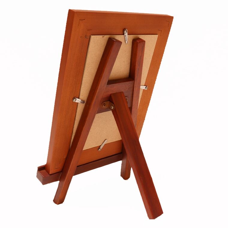 チーク写真立はがきサイズ イーゼル付き（TF-61）額縁外寸15.8x20