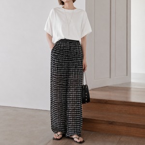 dot  pattern sheer pants　k-0085
