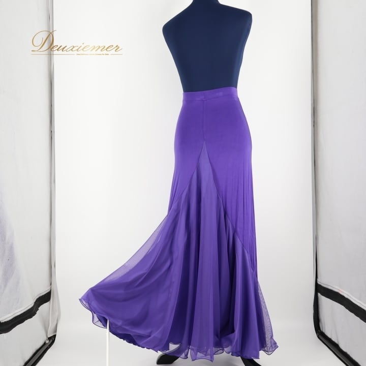 チャコット　社交ダンス スカート L 紫 パープル シフォン ダンス衣装 社交ダンス 衣装 スカート パープル系 チャコット Chacott 紫 無地