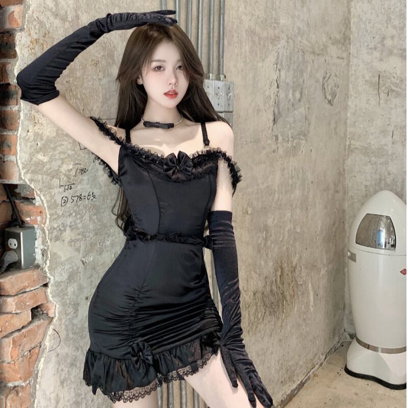 スタンダードドレス グローブ オータムブラック レトロ 秋物 ハンチェンe91518920343