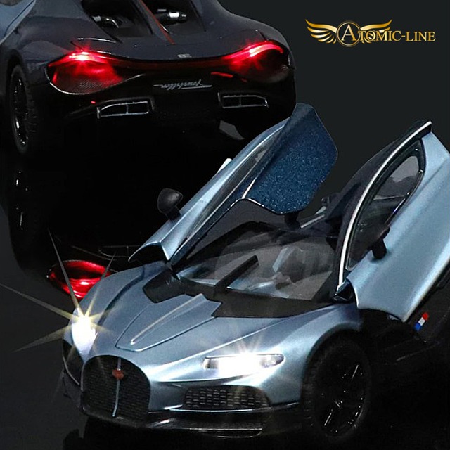 ブガッティ トゥールビヨン 1/24 ミニカー 全6色 ライト点灯 エンジンサウンド 合金モデル 模型 ジオラマ