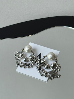 pearl chain armor fan design silver