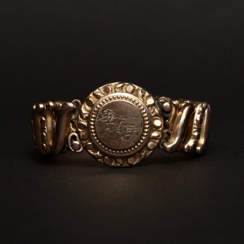Vintage Sweetheart Bracelet [1920 ~] [DFB Co. --Carmen] [Gold Field Round Top Signet Type]