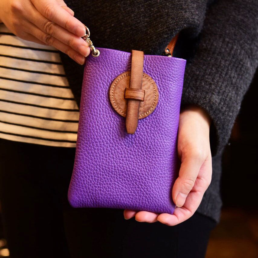 -SMART PHONE SHOULDER- スマホショルダーバッグ　パープル