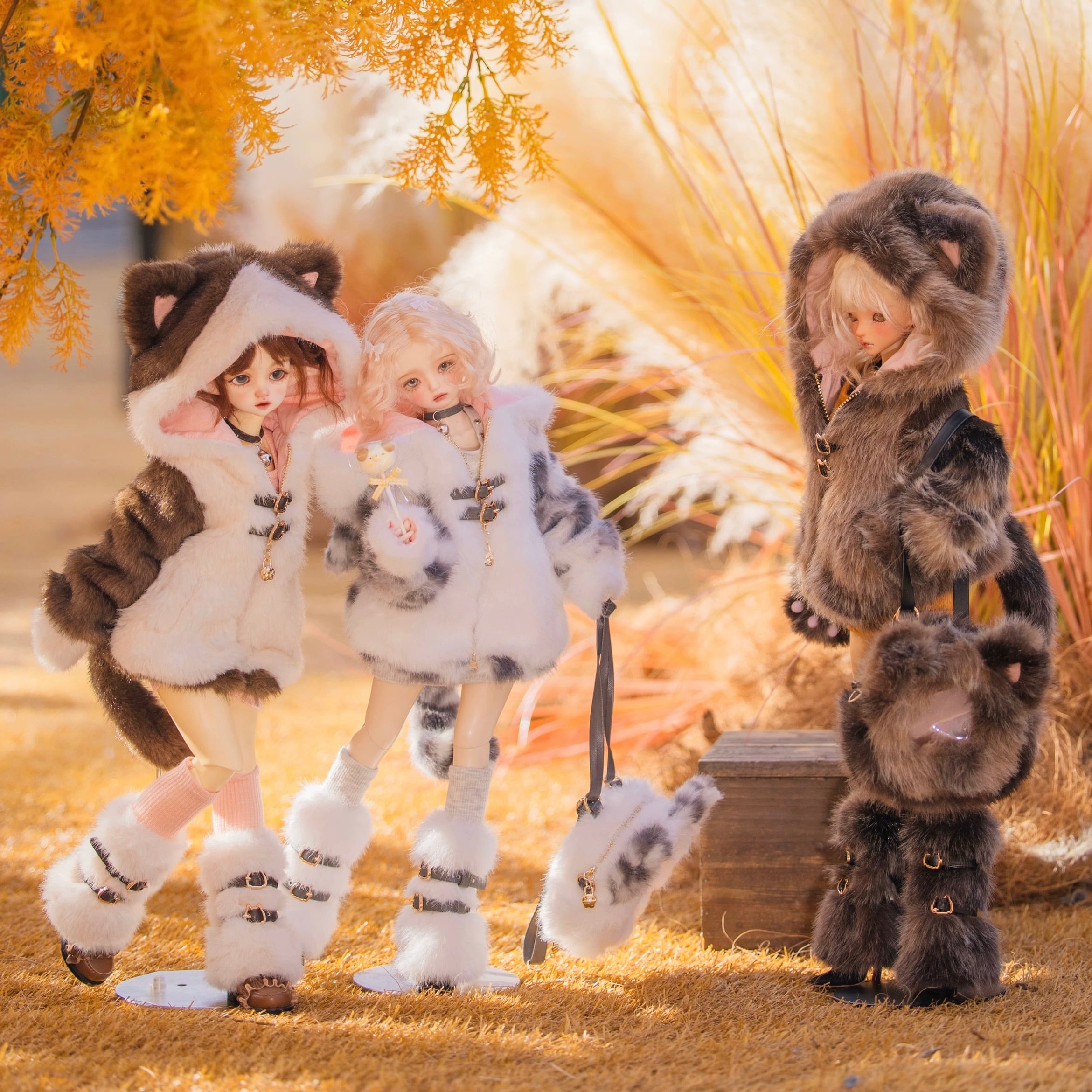 セット！ mdd bjd 4分娃衣兔豆豆熊妹四分mdd 普四アウトフィット衣装