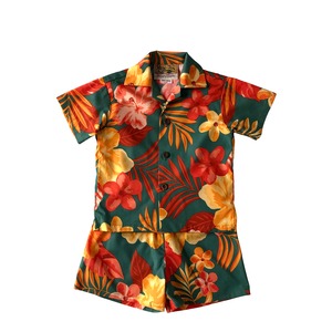 Baby & Boys Aloha キッズ Setup / Hibi & Plumeria / Green orange / 1才