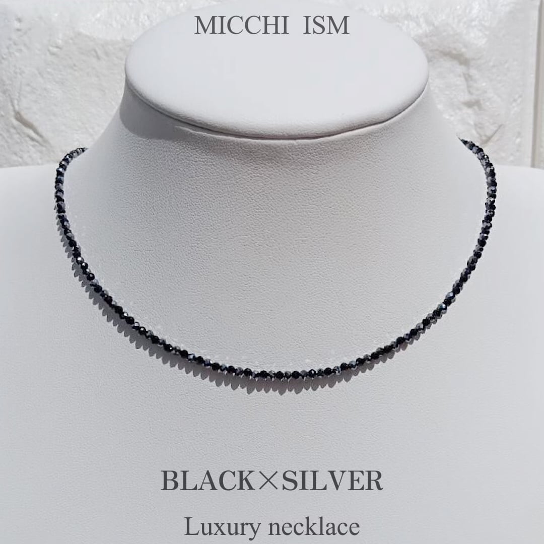 Luxury Black spinel Terahertz 2colors necklace 2mm | MICCHI ISM