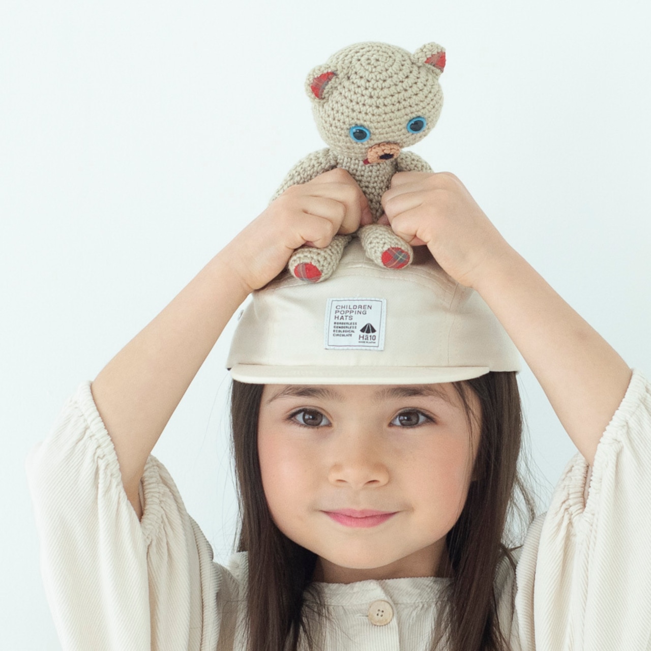 ジェットキャップ【アイボリー】52cm 全13色 推奨年齢3歳〜7歳