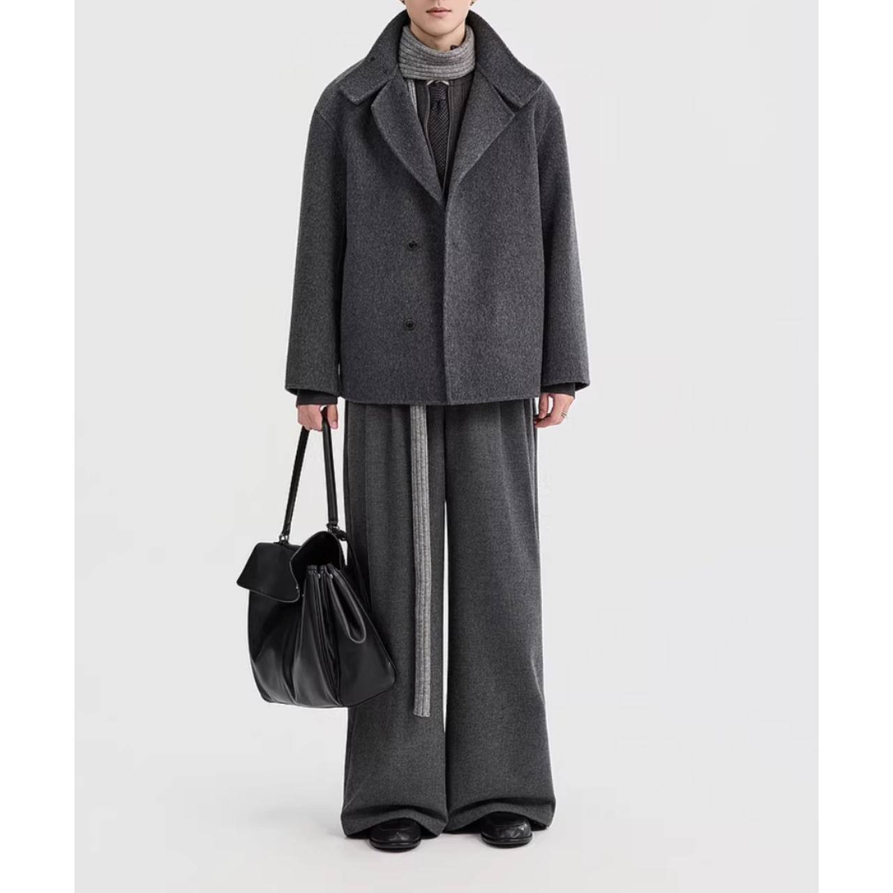 ボタンフロント ヒップ丈ジャケット af0438