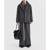 ボタンフロント ヒップ丈ジャケット af0438