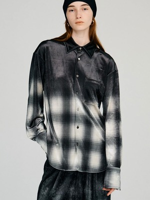 【26AW | WOMEN】PRANK PROJECT プランクプロジェクト / シャツ / Faded Check Velour Shirt 　31262315907