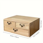 小物収納棚 小物収納ケース 木製 ３グリット デスク収納 収納ケース 引き出し ヴィンテージ おしゃれ 北欧