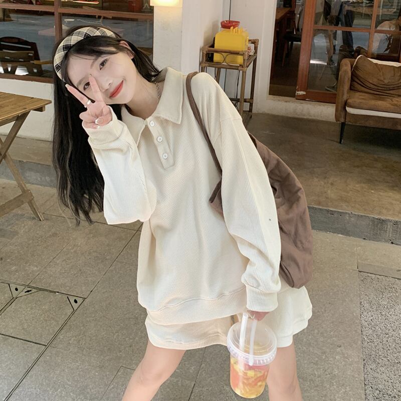 スプリングオータムスタイルトップス ハイウェストショーツ 春物 秋物 ブルマー 試着室23467535819