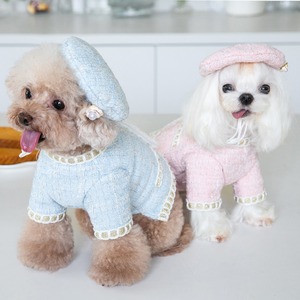 【PET】2色展開裏起毛お嬢様風ボタン付きコートOR帽子