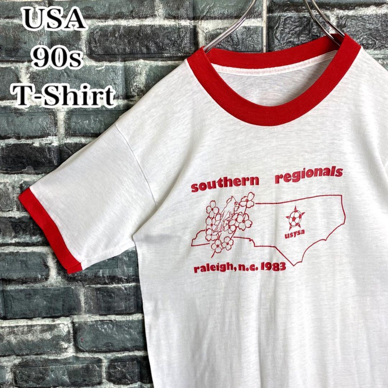 USA製 ヴィンテージリンガーTシャツ ホワイト 古着 希少 80s gd3  