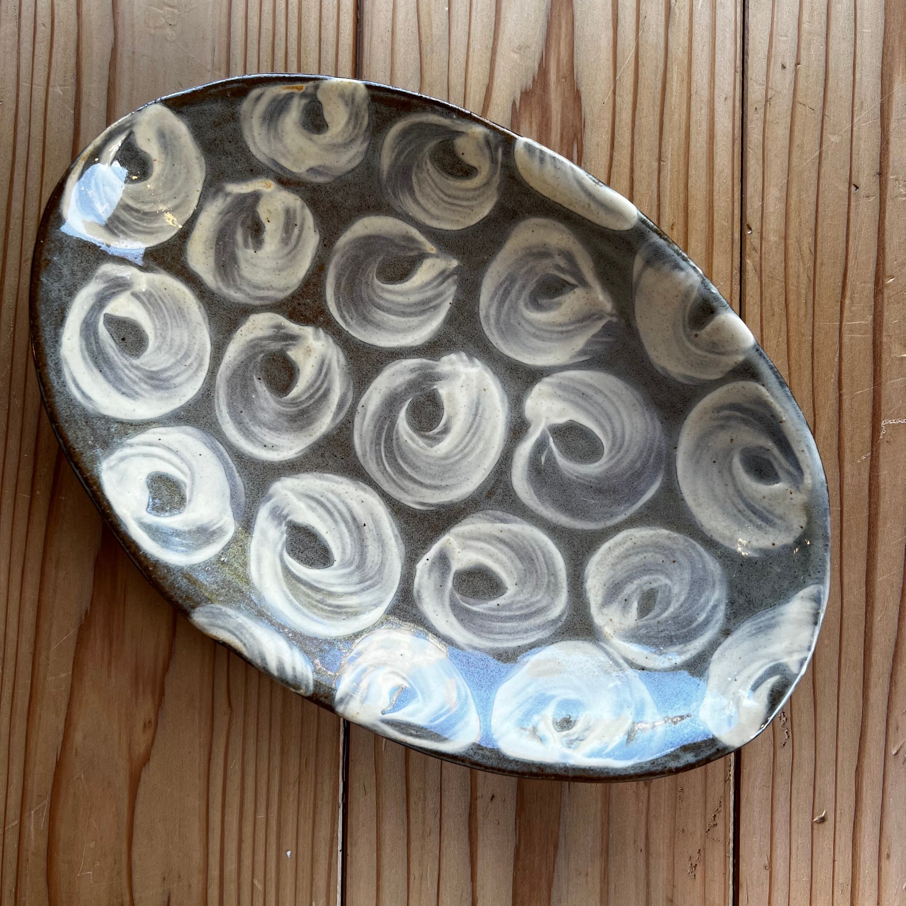 くるみ型楕円皿＊まるまる＊ツヤ | 翁明窯元