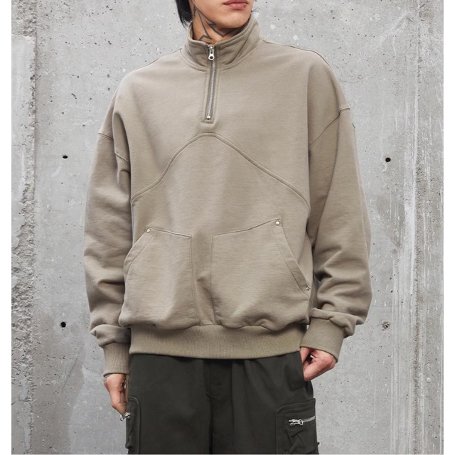 【DRIP3614】F2CE Half Zip Loose Sweat